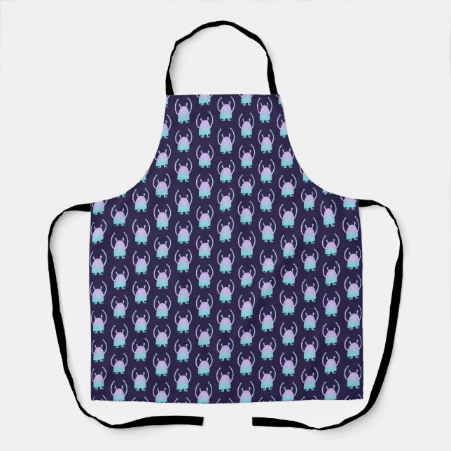 Cute Little Blue Monster Apron (Front)