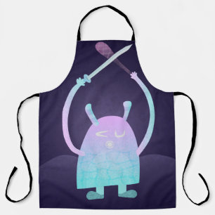 Cute Little Blue Monster Apron