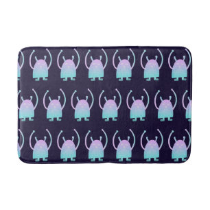 Cute Little Blue Monster Bath Mat