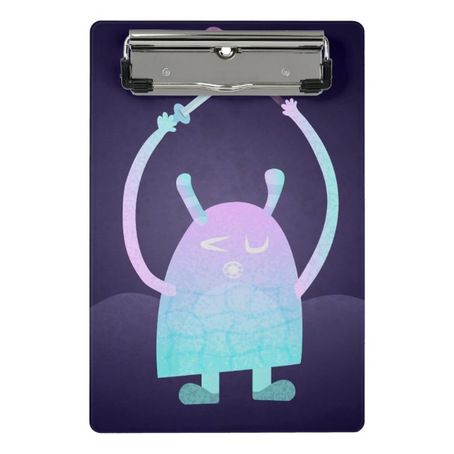 Cute Little Blue Monster Mini Clipboard (Front)