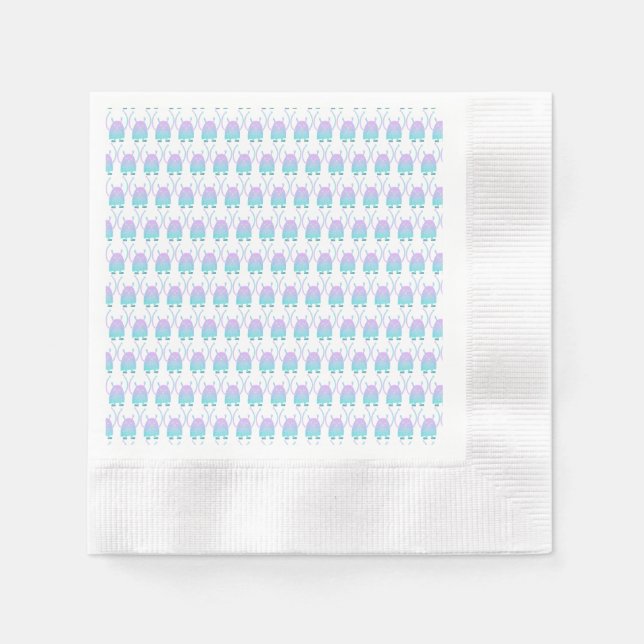Cute Little Blue Monster Napkin (Front)