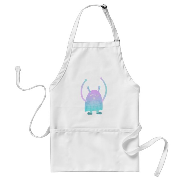 Cute Little Blue Monster Standard Apron (Front)