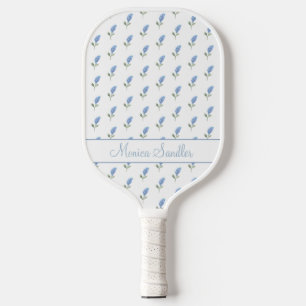 Cute Little Bluebonnets Flowers Ladies Girly Pickleball Paddle