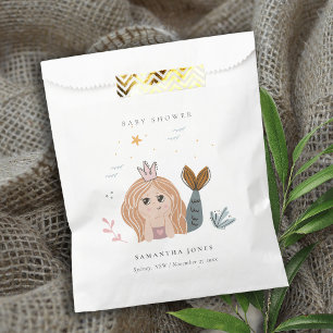 Cute Little Blush Sea Mermaid Girl Baby Shower Favour Bag