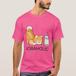 Cute Little Bobaholic Shiba T-Shirt