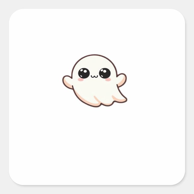 Cute Little Boo Basic Clean Square Sticker (Front)