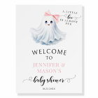 Cute Little Boo Bow baby girl shower welcome sign