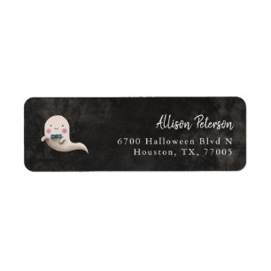 Cute Little Boo Bow Tie Ghost Return Address