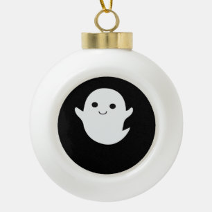 Cute Little Boo Classic Fitted Ceramic Ball Christmas Ornament