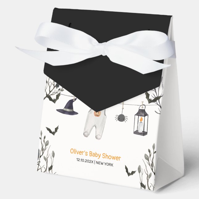 Cute Little Boo Clothesline Baby Shower  Favor Box (Front)