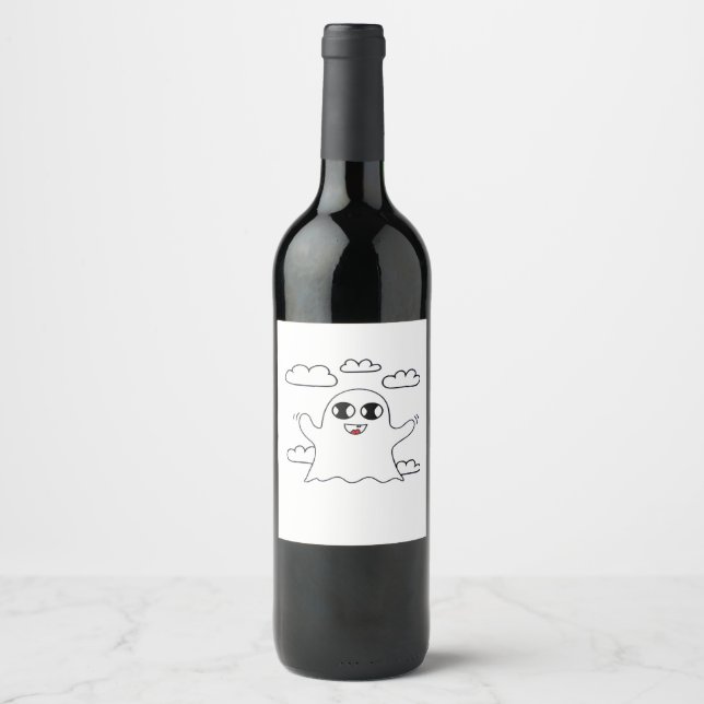 Cute Little Boo Creative Style Wine Label (Front)