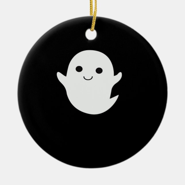 Cute Little Boo Fitted Ceramic Ornament (Front)