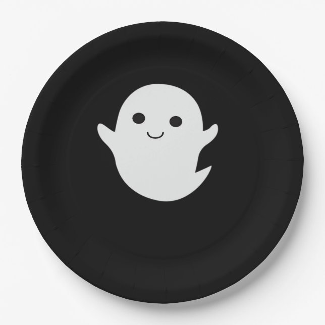 Cute Little Boo Fitted Paper Plate (Front)