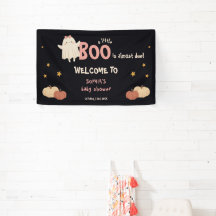 Cute Little Boo Girl Halloween Baby Shower Welcome