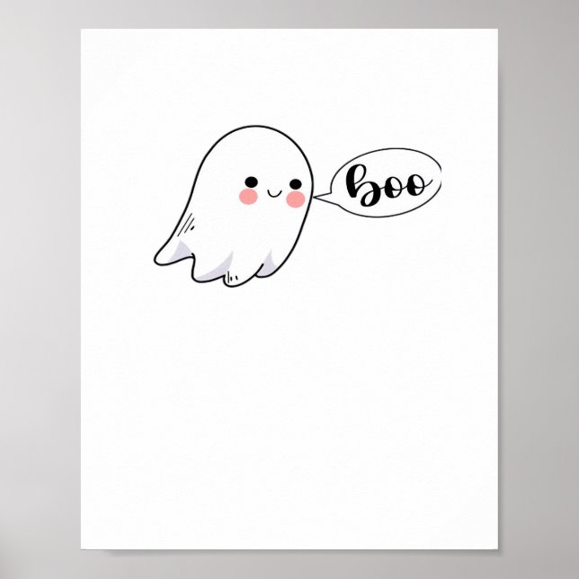 Cute Little Boo Graphic Cool Aesthetic Poster (Front)