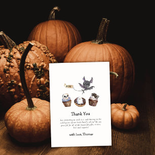 Cute Little Boo Halloween cupcake Baby Shower Thank You Card