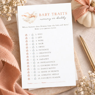 Cute Little Boo Orange Bow Shower Baby Traits
