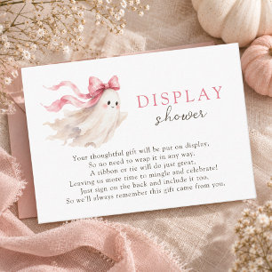 Cute Little Boo Pink Bow No Wrap Display Shower Enclosure Card