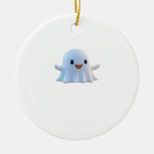 Cute Little Boo Retro Graphic Ceramic Ornament