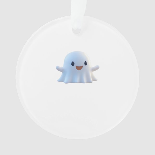 Cute Little Boo Retro Graphic Ornament (Front)