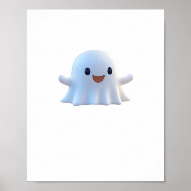 Cute Little Boo Retro Graphic Poster (Front)