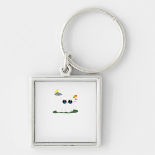 Cute Little Boostie Fall Scene Vintage Classic Keychain