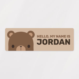 Cute Little Brown Bear with Personalized Name