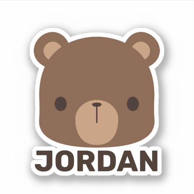 Cute Little Brown Bear with Personalized Name (Front)