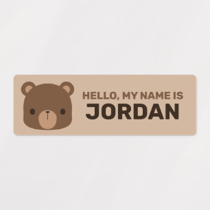 Cute Little Brown Bear with Personalized Name