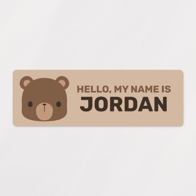 Cute Little Brown Bear with Personalized Name (Design 1)