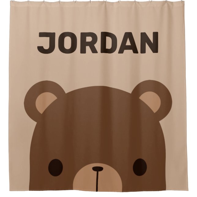 Cute Little Brown Bear with Personalized Name (Front)