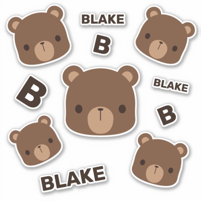 Cute Little Brown Bear with Personalized Name (Front)