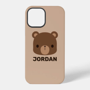 Cute Little Brown Bear with Personalized Name iPhone 12 Pro Case