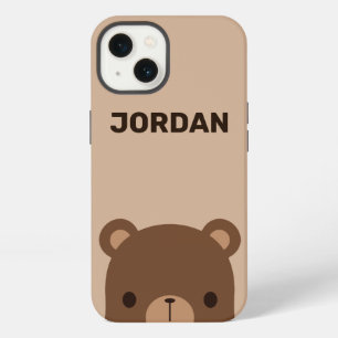 Cute Little Brown Bear with Personalized Name iPhone 13 Case