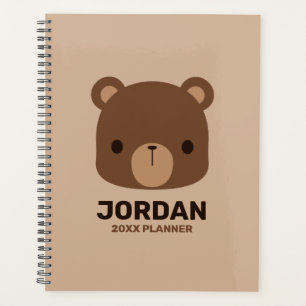 Cute Little Brown Bear with Personalized Name Planner
