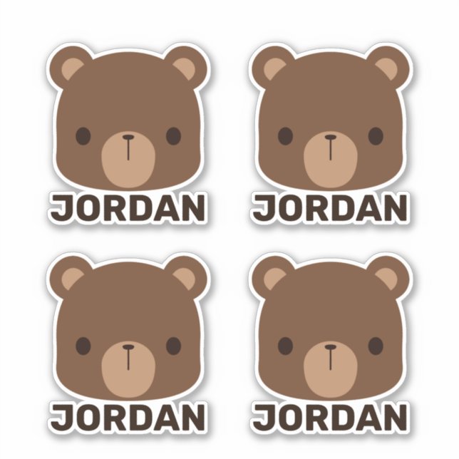 Cute Little Brown Bear with Personalized Name Stic (Front)