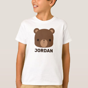 Cute Little Brown Bear with Personalized Name T-Shirt