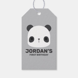 Cute Little Brown Bear with Personalized Nand Gift Tags