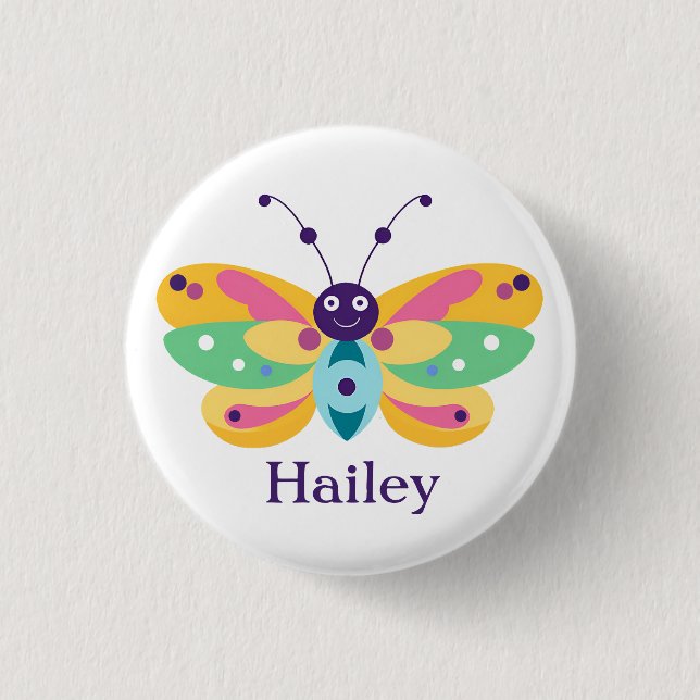 Cute little bug 1 inch round button (Front)