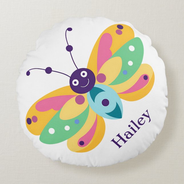 Cute little bug round pillow (Front)