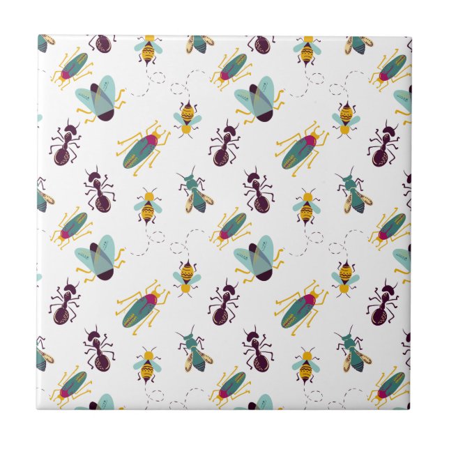 cute little bugs insects tile (Front)