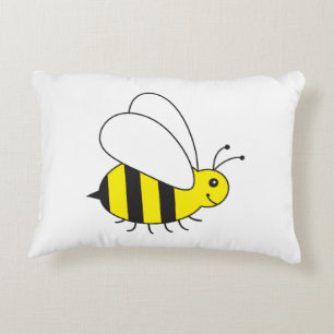 Cute Little Bumble Bee Cartoon Decorative Pillow