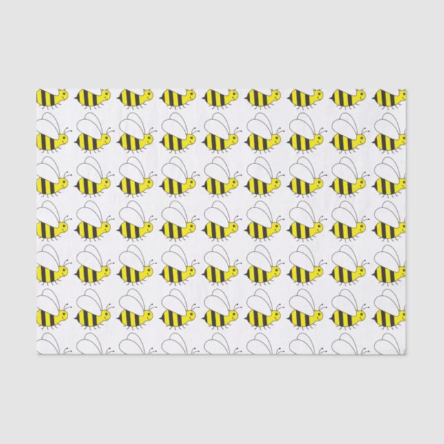 Cute Little Bumble Bee Cartoon Tissue Paper (Front)