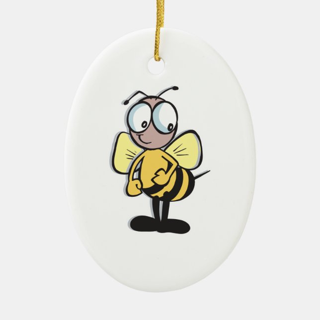 cute little bumble bee ceramic ornament (Front)