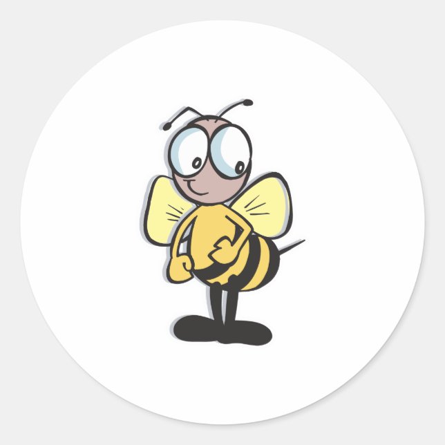 cute little bumble bee classic round sticker (Front)