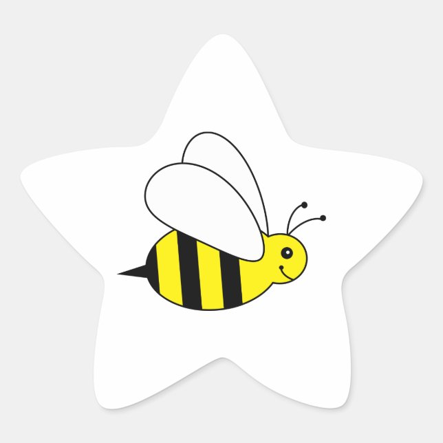 Cute Little Bumble Bee Honey Farm Star Sticker (Front)
