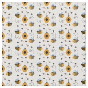 Cute Little Bumble Bee Pattern Fabric