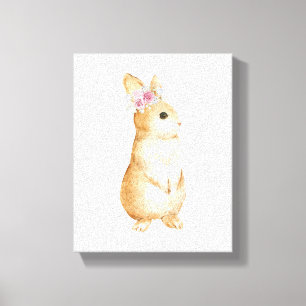 Cute Little Bunny Floral Woodland Nursery Decor 