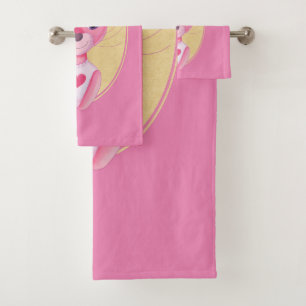 Cute little bunny girl cartoon bath towel set