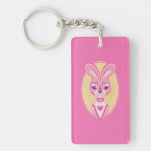 Cute little bunny girl cartoon  keychain